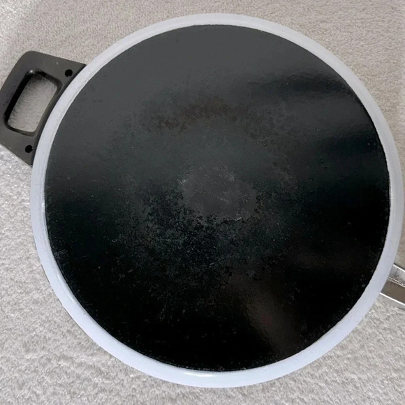 Vintage Enamelware Brown Paisley Frying Pan Skillet With Lid - Picture 11 of 16